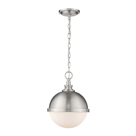 Peyton 2 Light Mini Pendant, Brushed Nickel & Opal Etched